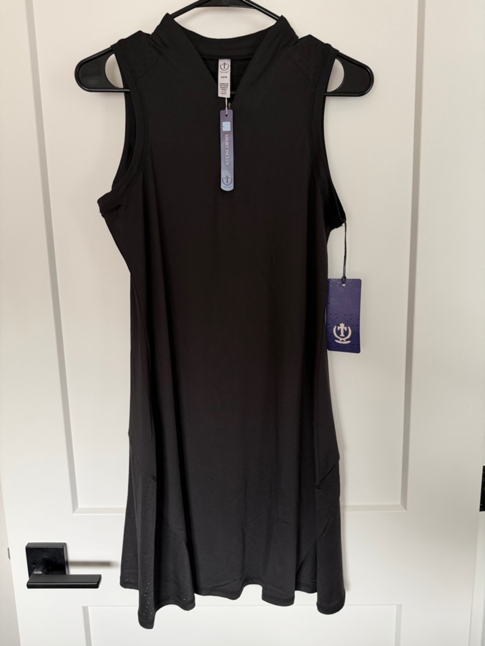 NWT Tee Time Black Sleeveless Active Golf/Tennis Dress - Size M